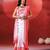 White crimson red handloom khadi saree