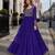 blue faux georgette readymade gown with sequence & embroidery work