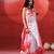 White crimson red handloom khadi saree