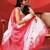 White crimson red handloom khadi saree