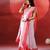White crimson red handloom khadi saree