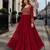 maroon faux georgette readymade gown with sequence & embroidery work
