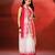 White pink handloom khadi saree