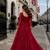 maroon faux georgette readymade gown with sequence & embroidery work