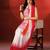 White pink handloom khadi saree