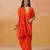 Tangerine orange handloom jamdani saree