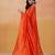 Tangerine orange handloom jamdani saree