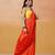 Tangerine orange handloom jamdani saree