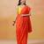 Tangerine orange handloom jamdani saree