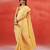 Yellow gold handloom jamdani saree