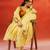 Yellow gold handloom jamdani saree