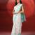White aqua blue handloom jamdani saree