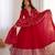 red  blooming silk blend  anarkali suit set