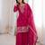 dark pink silk blend zari embroidered sequins palazzo suit festive wear