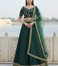 Green Art Silk Zari Sequin Embroidery Work Lehenga Choli