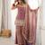 graceful dusty pink silk blend embroidery sequence dori and zari work palazzo suit
