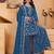 Blue georgette  party wear embroidery   sharara suit set