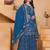 Blue georgette  party wear embroidery   sharara suit set
