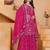 Pink georgette  party wear embroidery   sharara suit set