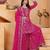 Pink georgette  party wear embroidery   sharara suit set