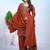 dark orange  silk blend  party wear embroidery   sharara suit set  