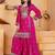 pink  silk blend  party wear embroidery   sharara suit set  