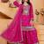 pink  silk blend  party wear embroidery   sharara suit set  