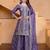purple  silk blend  party wear embroidery   sharara suit set  