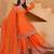 orange  silk blend  party wear embroidery   sharara suit set  