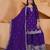 purple  silk blend  party wear embroidery   sharara suit set  