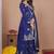 blue vichitra  silk blend  party wear embroidery   sharara suit set  