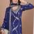 blue vichitra  silk blend  party wear embroidery   sharara suit set  