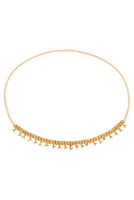 Faux ruby studded gold plated ethnic kamarbandh belly chain jewellery for women & girls 1