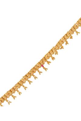 Faux ruby studded gold plated ethnic kamarbandh belly chain jewellery for women & girls 2