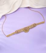 Gold plated faux ruby faux emerald studded ethnic belly chain kamarbandh jewellery gift for women girls