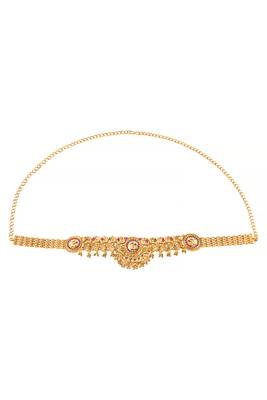 Gold plated faux ruby faux emerald studded ethnic belly chain kamarbandh jewellery gift for women girls 2