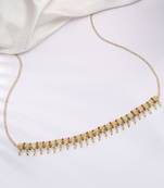 Gold plated faux ruby faux emerald studded ethnic belly chain kamarbandh jewellery for women