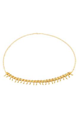 Gold plated faux ruby faux emerald studded ethnic belly chain kamarbandh jewellery for women 2