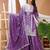 purple silk blend party wear embroidery   sharara suit set  