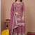 rosewood pink silk blend party wear embroidery   sharara suit set  