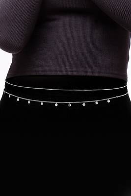 Silver plated 2 layer fancy waist chain belly chain kamarbandh jewellery for women 2