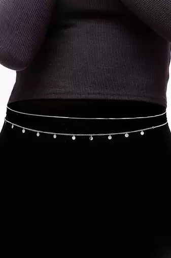 Silver plated 2 layer fancy waist chain belly chain kamarbandh jewellery for women