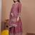 rosewood pink silk blend party wear embroidery   sharara suit set  