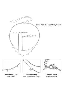 Silver plated 2 layer fancy waist chain belly chain kamarbandh jewellery for women 4