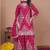 pink  silk blend party wear embroidery sharara suit set