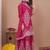pink  silk blend party wear embroidery sharara suit set