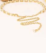 Gold plated pearl studded waist belt kamar bandh belly chain elegant dress accessory