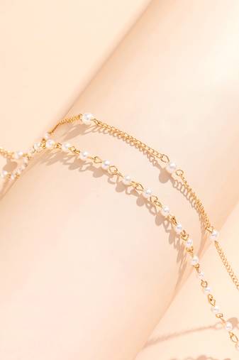 Gold plated beads studded belly chain kamarbandh waist chain belt body chain