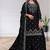 black fandy  silk blend party wear embroidery sharara suit set
