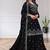 black fandy  silk blend party wear embroidery sharara suit set